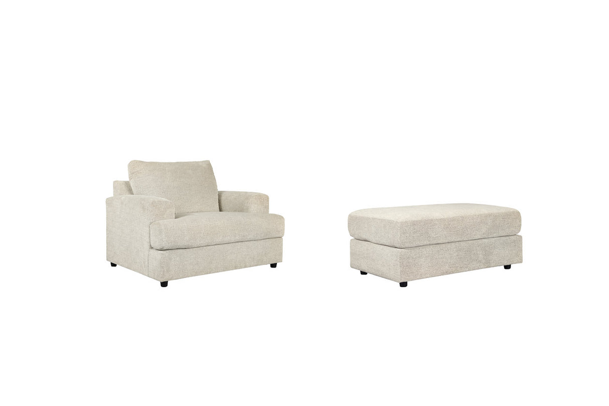 Soletren Stone Chair and Ottoman -  Ashley - Luna Furniture