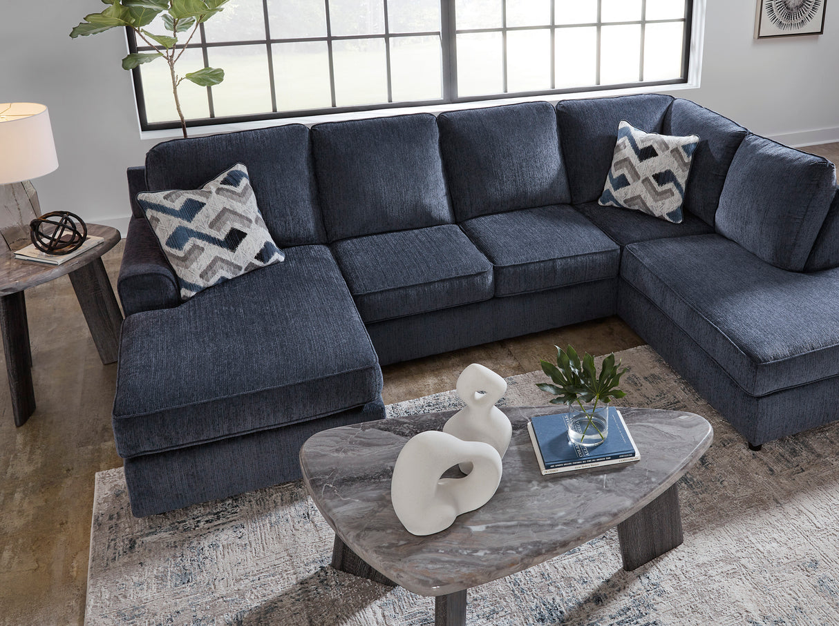 Albar Place Cobalt 2-Piece RAF Chaise Sectional from Ashley - Luna Furniture