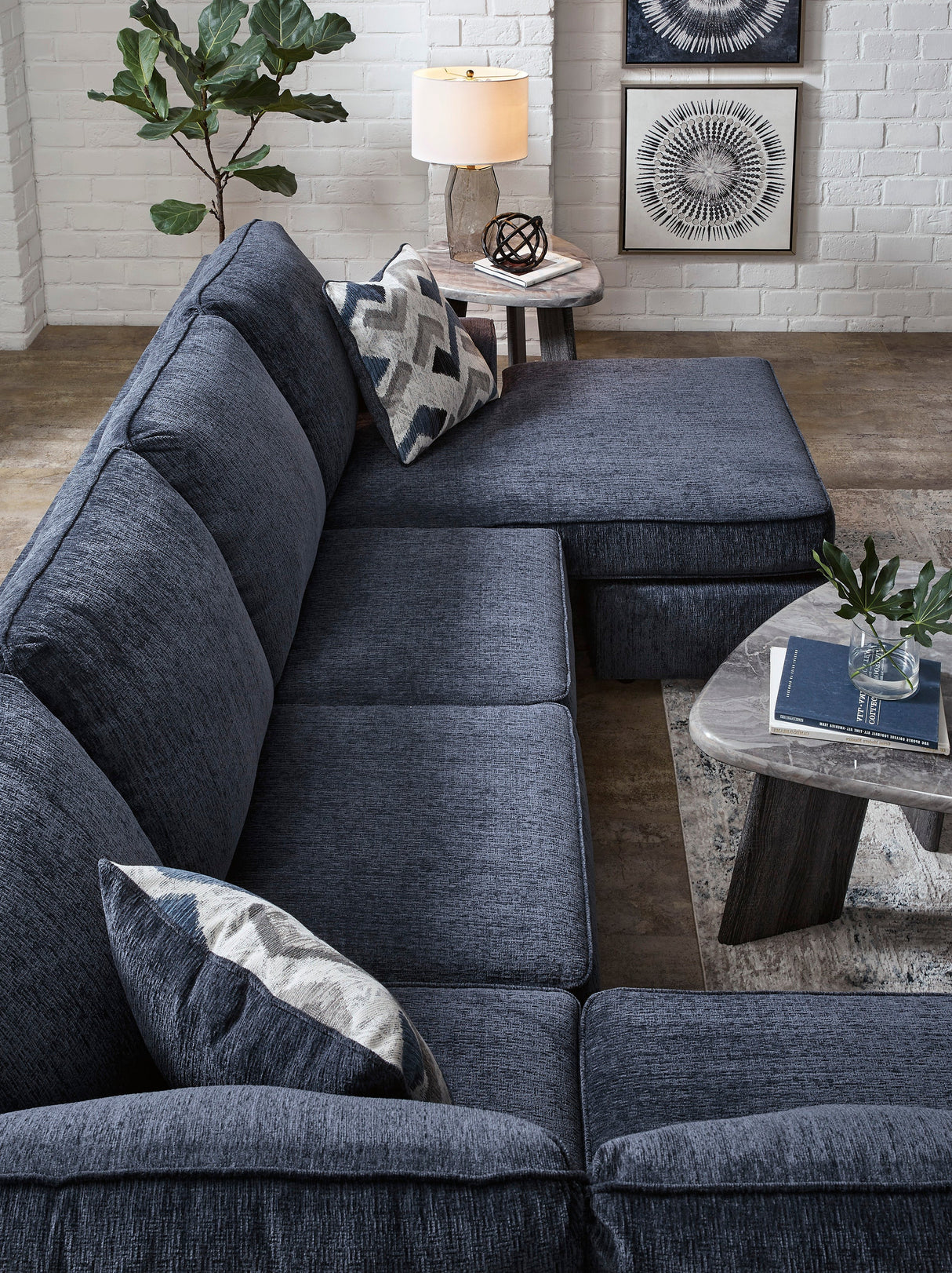 Albar Place Cobalt 2-Piece LAF Chaise Sectional from Ashley - Luna Furniture