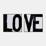 95x47, S/2 Hand Painted Love Frame, Black from Sagebrook Home - Luna Furniture