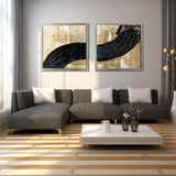 95x47, S/2 Hand Painted Matching Blk Streak, Gld from Sagebrook Home - Luna Furniture