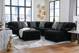 Midnight-Madness 4-Piece Sectional with Ottoman in Onyx