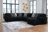 Midnight-Madness Onyx 4-Piece Sectional with Chaise -   - Luna Furniture