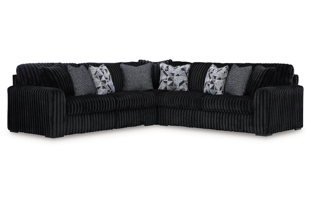 Midnight-Madness Onyx 3-Piece Sectional -   - Luna Furniture