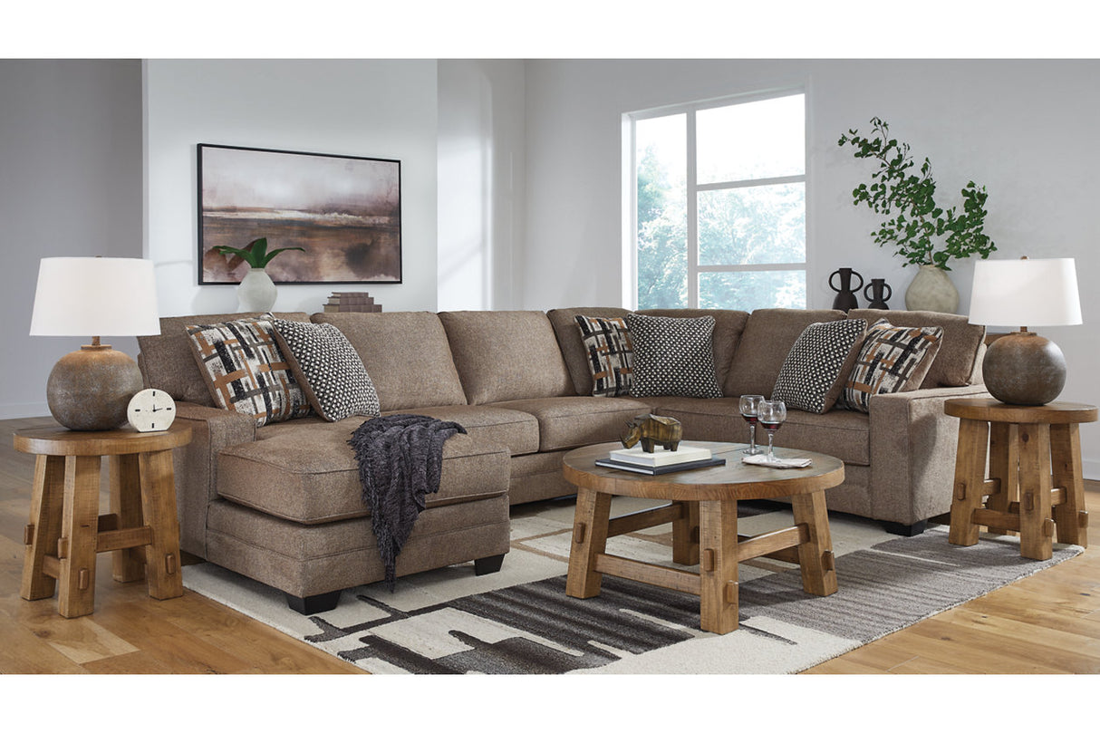 Cannonbrook Nutmeg 3-Piece Sectional with Chaise -  Ashley - Luna Furniture