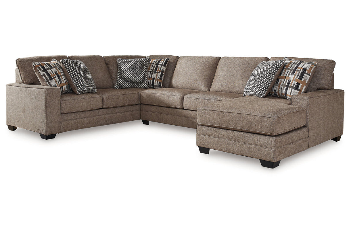 Cannonbrook Nutmeg 3-Piece Sectional with Chaise -  Ashley - Luna Furniture