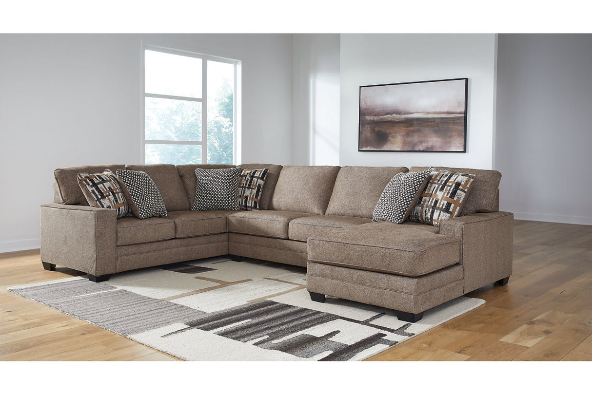 Cannonbrook Nutmeg 3-Piece Sectional with Chaise -  Ashley - Luna Furniture