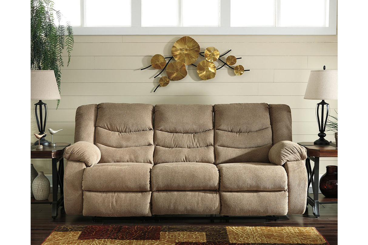 Tulen Mocha Reclining Sofa and Loveseat -  Ashley - Luna Furniture