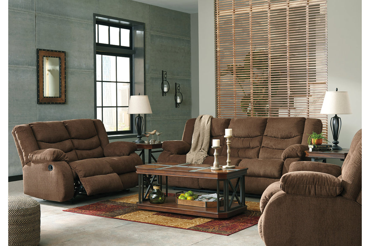 Tulen Chocolate Reclining Sofa, Loveseat and Recliner -  Ashley - Luna Furniture