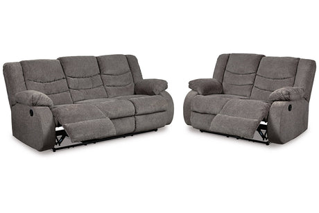 Tulen Gray Reclining Sofa and Loveseat -  Ashley - Luna Furniture