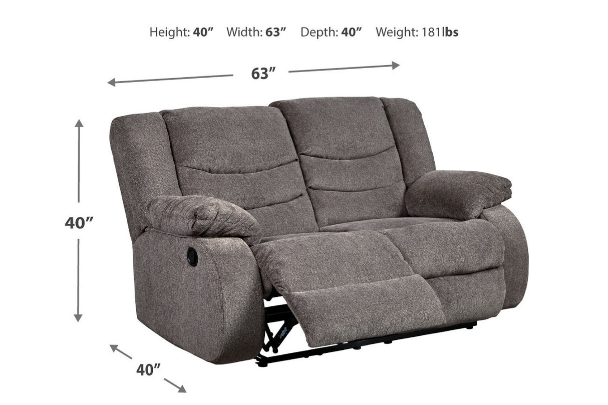 Tulen Gray Reclining Sofa and Loveseat -  Ashley - Luna Furniture