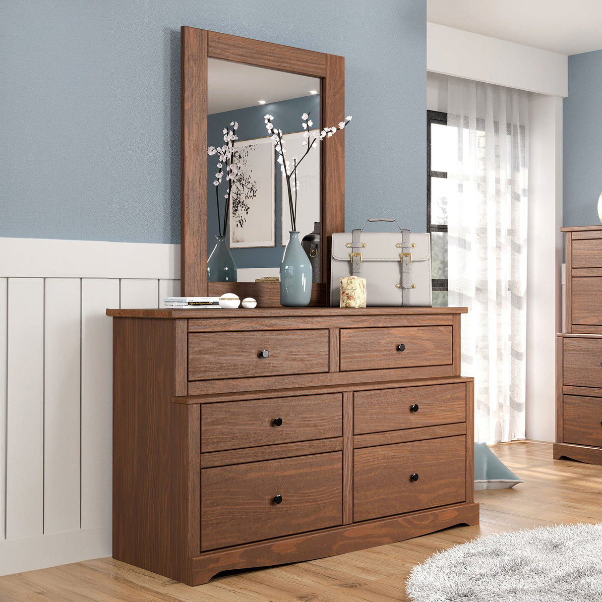 Stavros Mahogany Dresser from Furniture of America - Luna Furniture