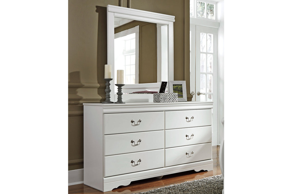 Anarasia White Dresser and Mirror -  Ashley - Luna Furniture