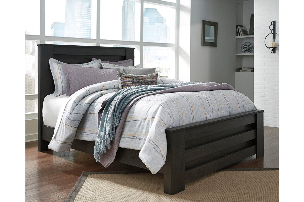 Brinxton Charcoal Queen Panel Bed from Ashley - Luna Furniture