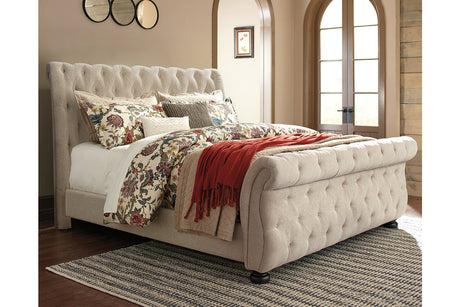 Willenburg Linen California King Upholstered Sleigh Bed from Ashley - Luna Furniture