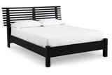 Danziar Black Queen Slat Platform Bed -  Ashley - Luna Furniture