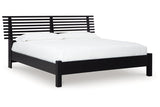 Danziar Black King Slat Platform Bed -  Ashley - Luna Furniture