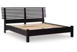 Danziar Black King Slat Platform Bed -  Ashley - Luna Furniture