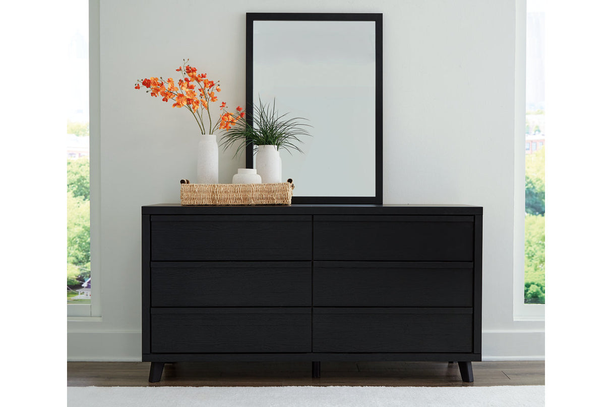 Danziar Black Dresser and Mirror -  Ashley - Luna Furniture