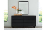 Danziar Black Dresser and Mirror -  Ashley - Luna Furniture