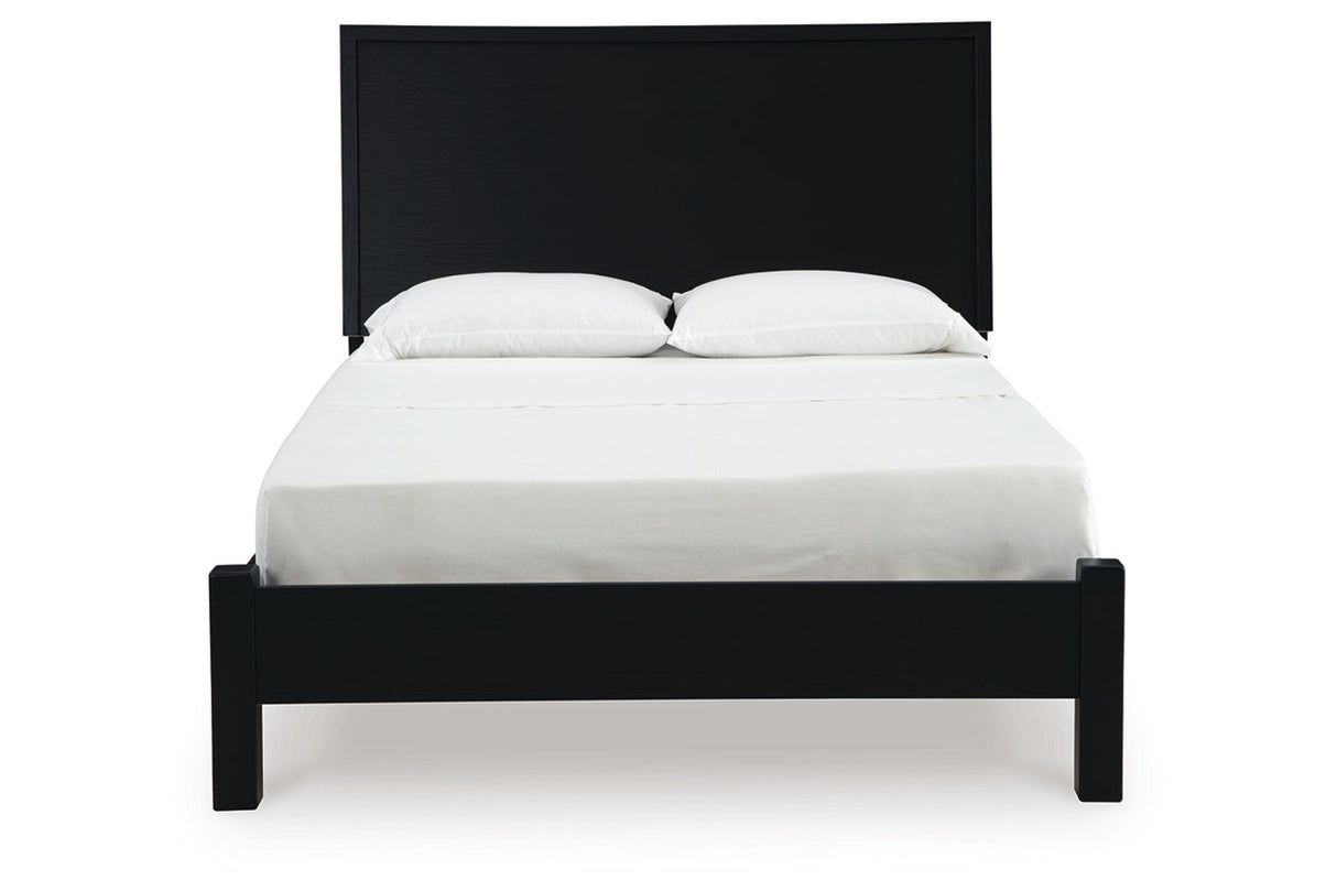 Danziar Black Queen Platform Bed -  Ashley - Luna Furniture