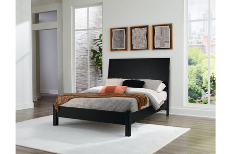 Danziar Black Queen Platform Bed -  Ashley - Luna Furniture