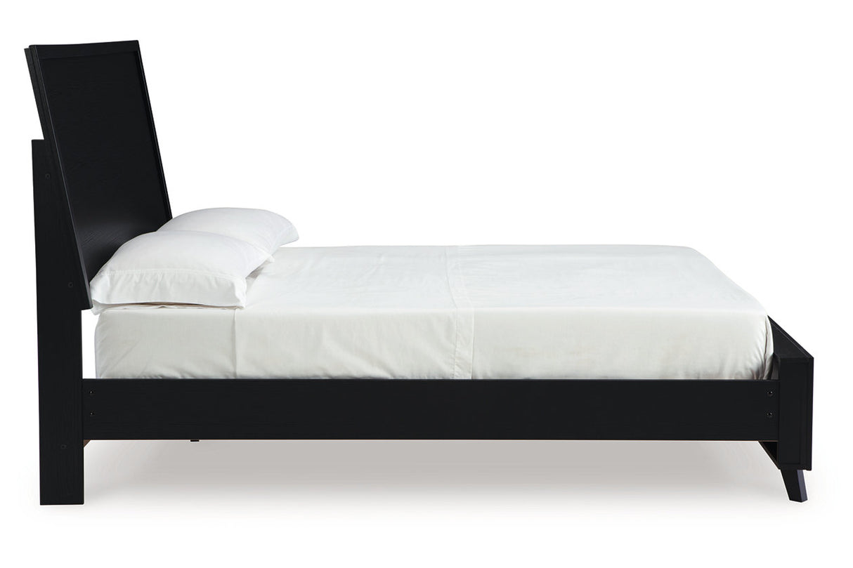 Danziar Black Queen Platform Bed -  Ashley - Luna Furniture