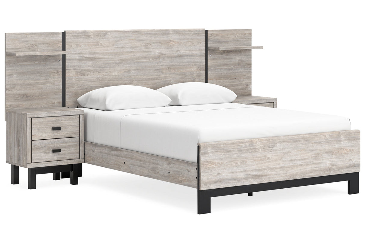 Vessalli Gray Queen Panel Bed with Extensions -  Ashley - Luna Furniture