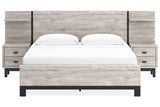 Vessalli Gray King Panel Bed with Extensions -  Ashley - Luna Furniture