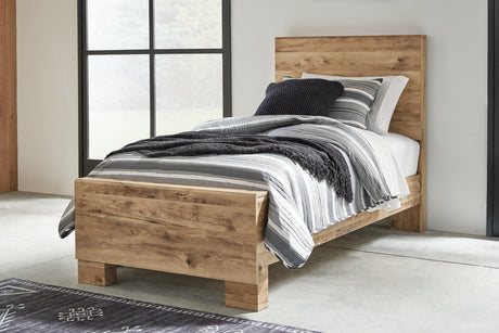 Hyanna Tan Brown Twin Panel Bed -  Ashley - Luna Furniture