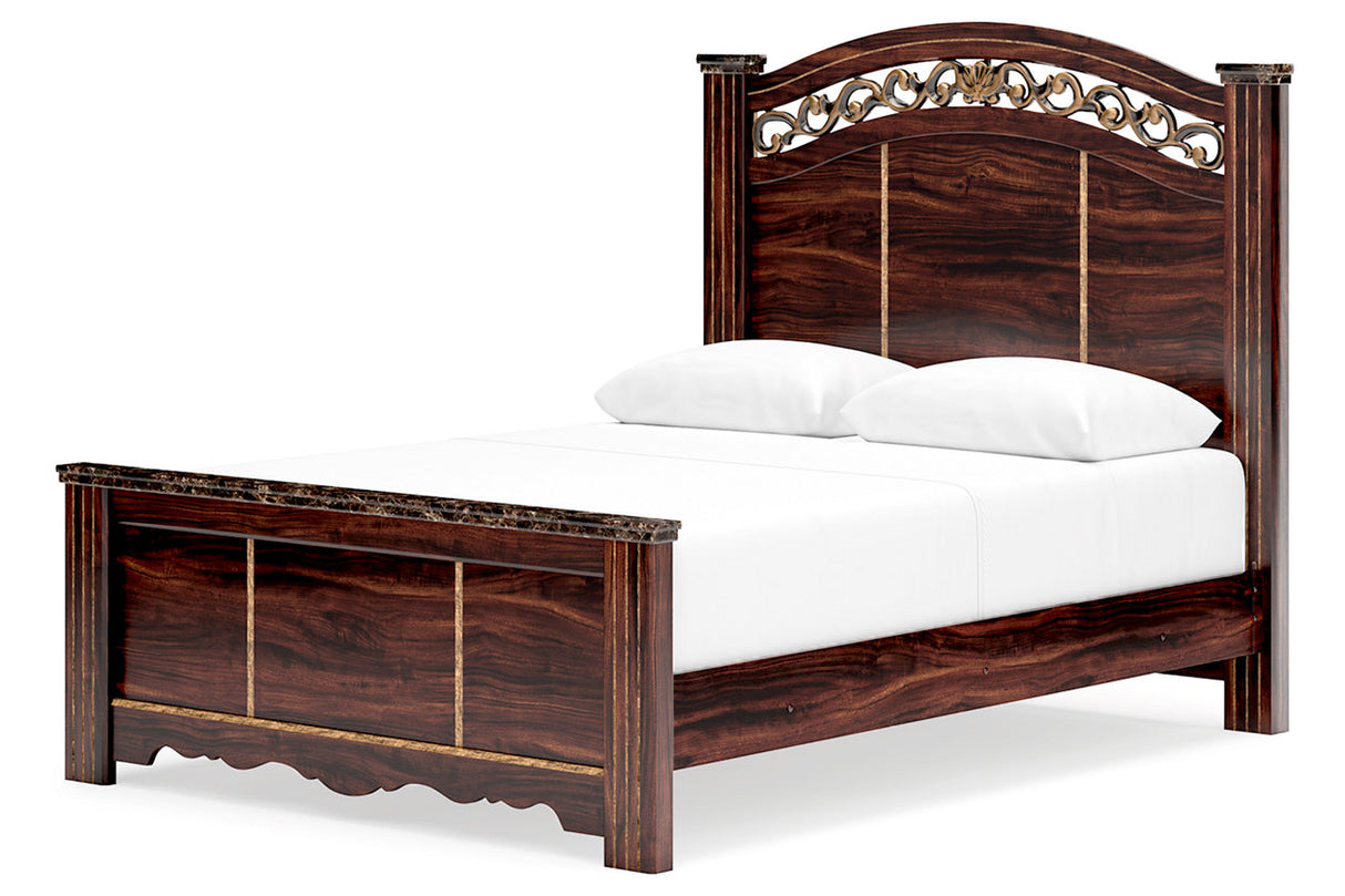 Glosmount Two-tone Queen Poster Bed -  Ashley - Luna Furniture