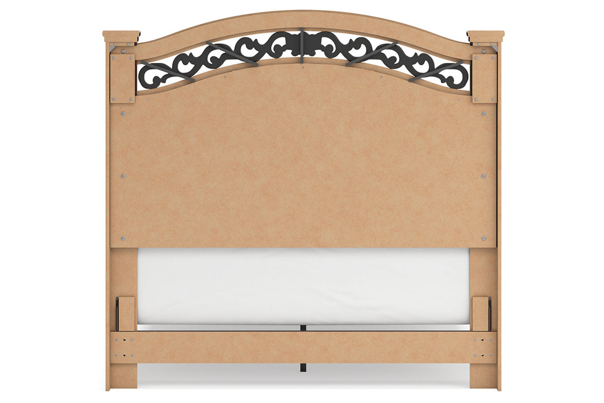 Glosmount Two-tone Queen Poster Bed -  Ashley - Luna Furniture