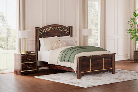 Glosmount Two-tone Queen Poster Bed -  Ashley - Luna Furniture