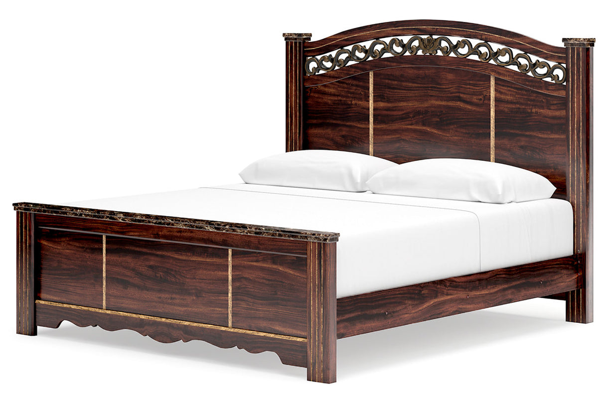 Glosmount Two-tone King Poster Bed -  Ashley - Luna Furniture