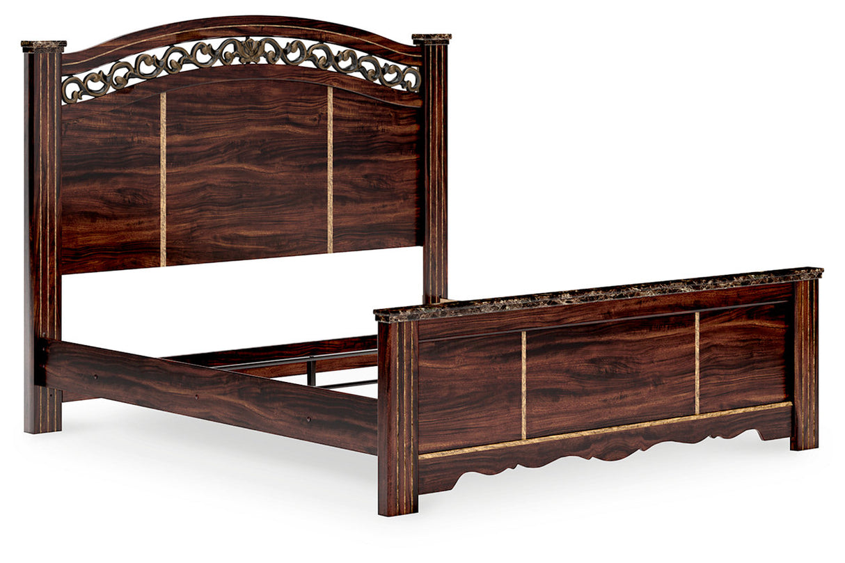 Glosmount Two-tone King Poster Bed -  Ashley - Luna Furniture