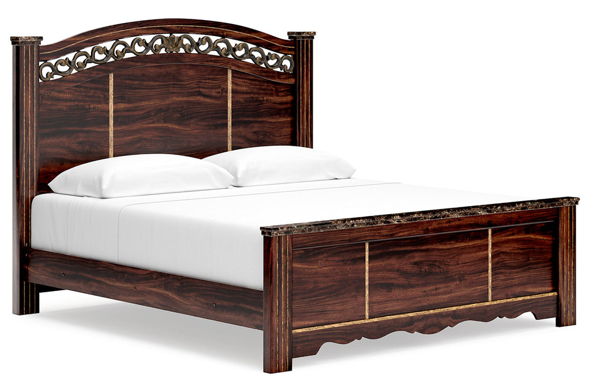 Glosmount Two-tone King Poster Bed -  Ashley - Luna Furniture