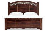 Glosmount Two-tone King Poster Bed -  Ashley - Luna Furniture