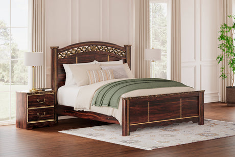 Glosmount Two-tone King Poster Bed -  Ashley - Luna Furniture