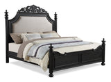 Kingsbury Espresso King Upholstered Panel Bed -  Crown Mark - Luna Furniture