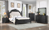 Kingsbury Espresso King Upholstered Panel Bed -  Crown Mark - Luna Furniture