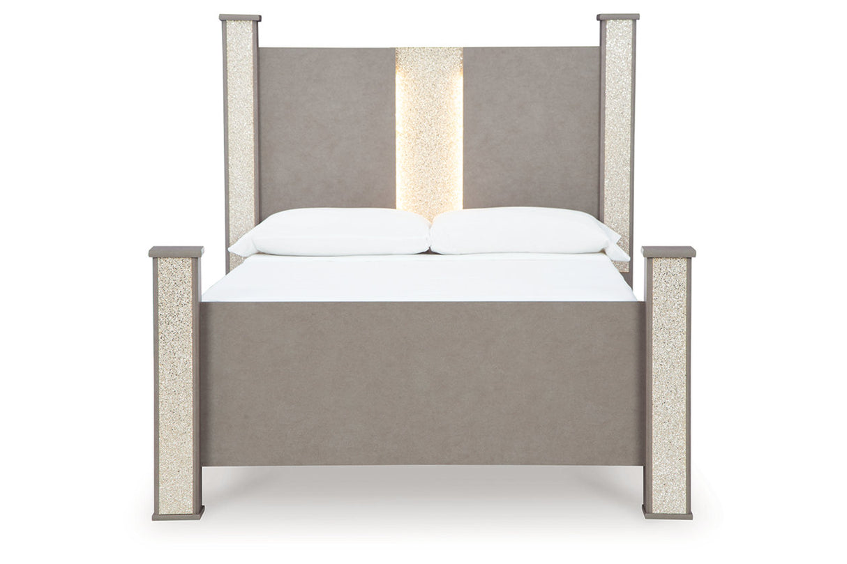 Surancha Gray Queen Poster Bed -  Ashley - Luna Furniture