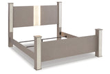 Surancha Gray King Poster Bed -  Ashley - Luna Furniture