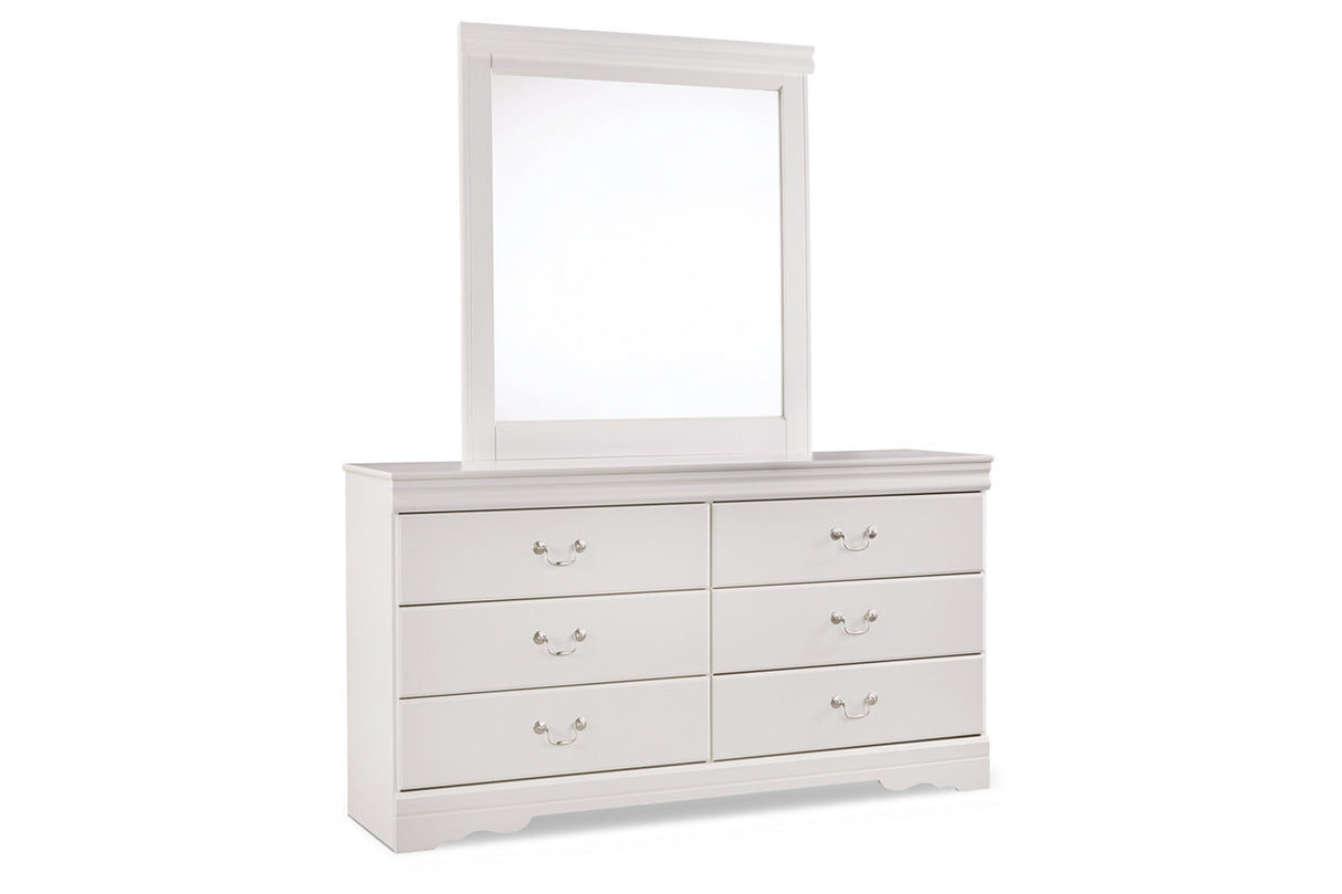 Anarasia White Dresser and Mirror -  Ashley - Luna Furniture