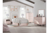 Wistenpine Blush Twin Upholstered Panel Bed with Storage -  Ashley - Luna Furniture