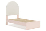 Wistenpine Blush Twin Upholstered Panel Bed with Storage -  Ashley - Luna Furniture