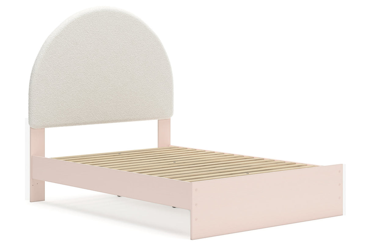 Wistenpine Blush Full Upholstered Panel Bed with Storage -  Ashley - Luna Furniture