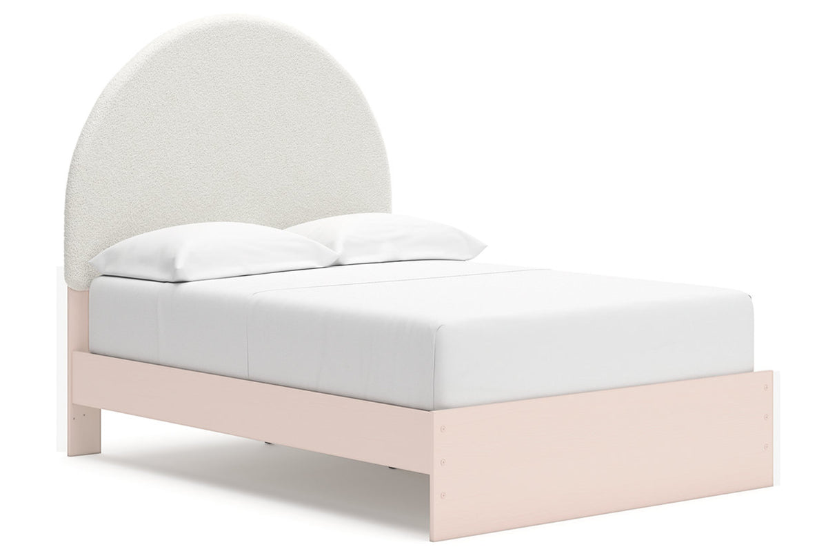 Wistenpine Blush Full Upholstered Panel Bed with Storage -  Ashley - Luna Furniture