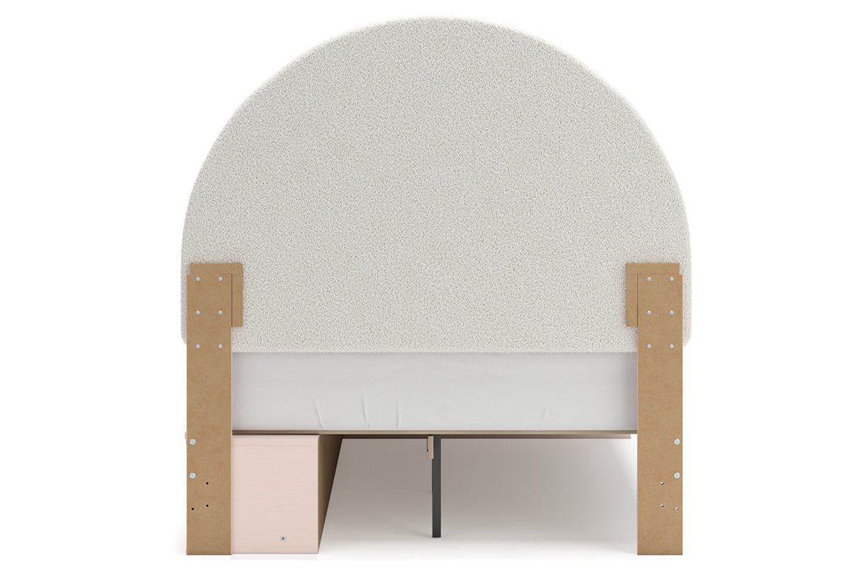 Wistenpine Blush Full Upholstered Panel Bed with Storage -  Ashley - Luna Furniture