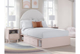 Wistenpine Blush Full Upholstered Panel Bed with Storage -  Ashley - Luna Furniture