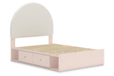 Wistenpine Blush Full Upholstered Panel Bed with Storage -  Ashley - Luna Furniture